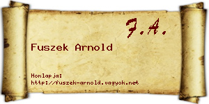 Fuszek Arnold névjegykártya